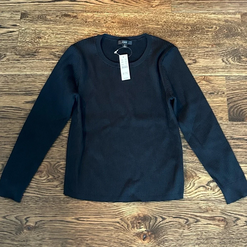 J. Crew Super Sculpt Ribbed Crewneck Sweater